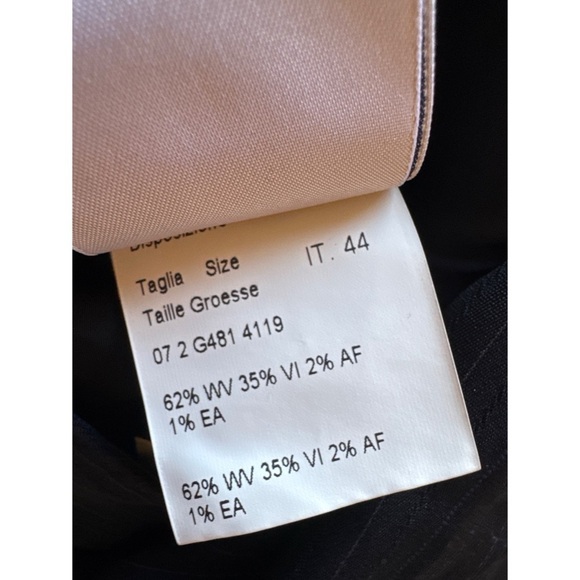 Piazza Sempione Juliette Pinstripe Blazer Navy Blue Size 44 - Picture 6 of 6